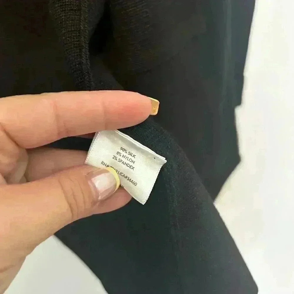 Eileen Fisher Blazer Jacket Womens Size PM Trim Open Front Ponte Silk Blend - Picture 4 of 6
